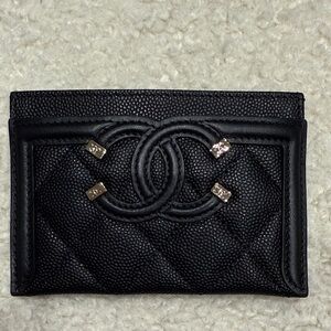 Black Quilted Card Holder